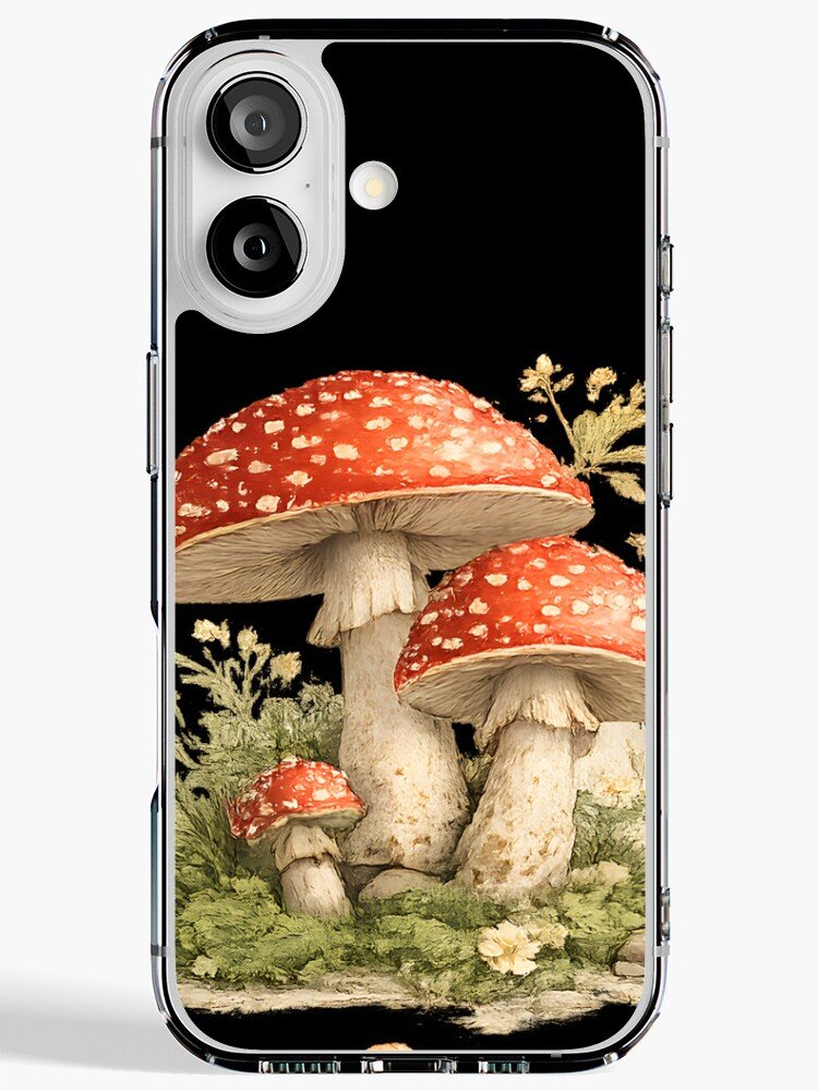 Cottagecore botanical mushroom iPhone case