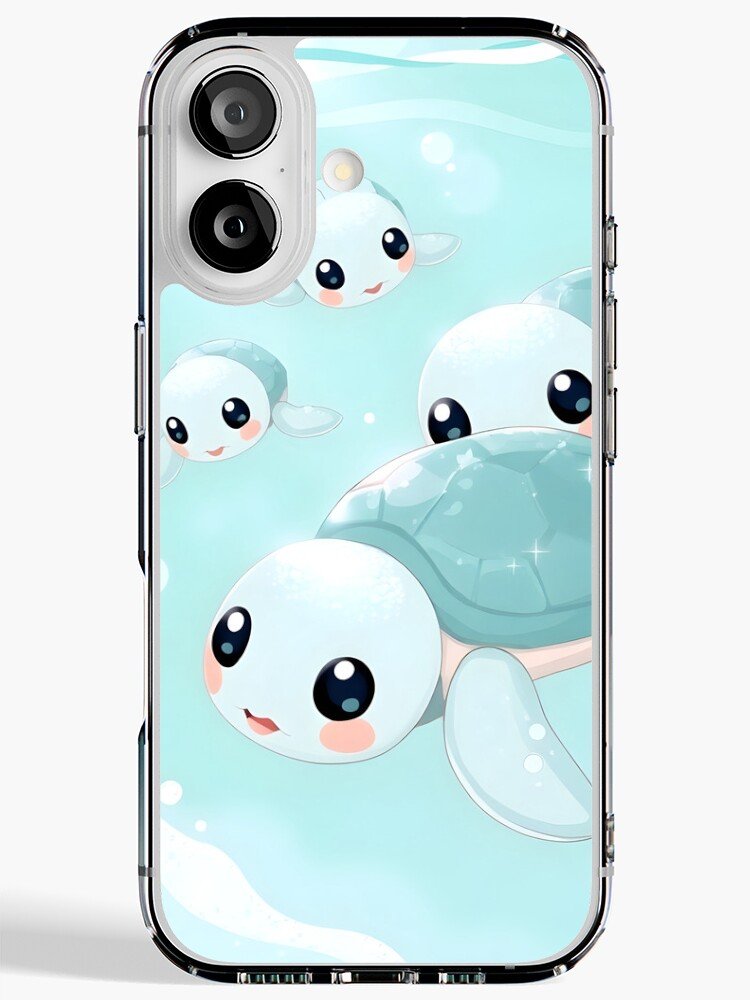 Kawaii baby turtle pattern iPhone case