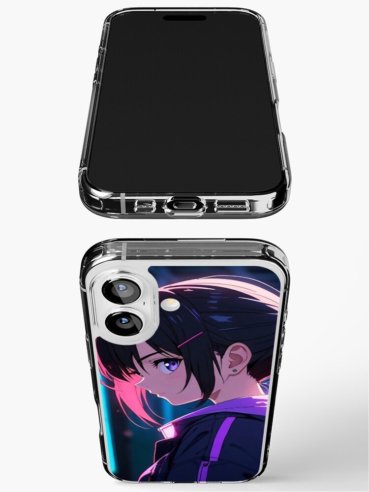 Neon anime girl aesthetic iPhone case