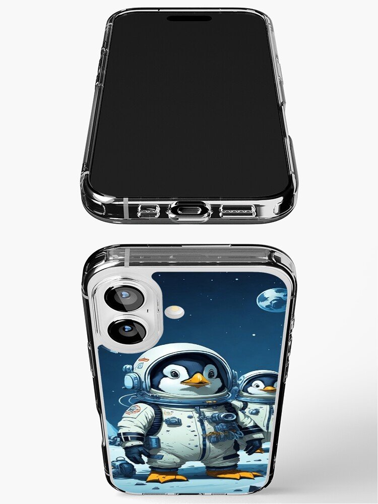 Galactic Chill: Astronaut Penguins Artwork iPhone Case