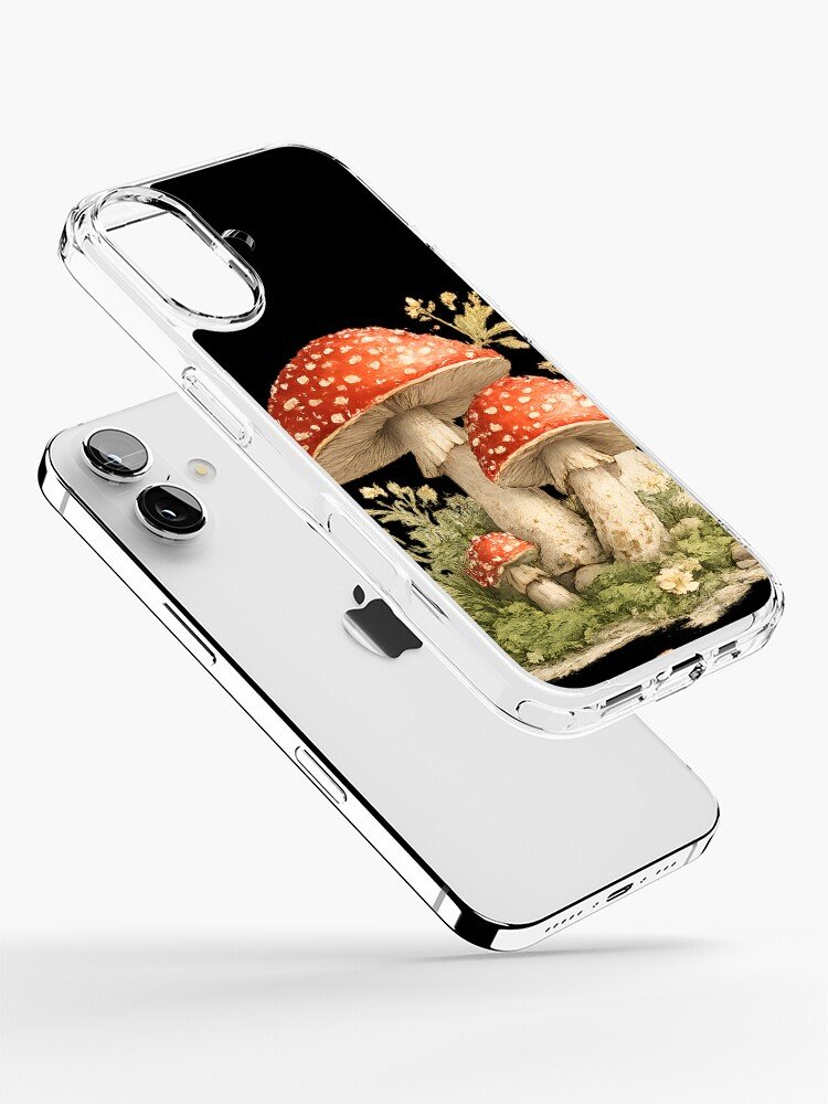 Cottagecore botanical mushroom iPhone case