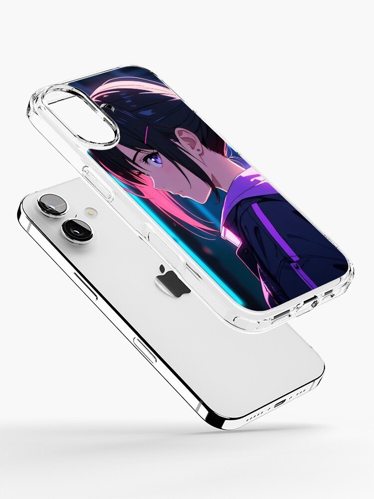 Neon anime girl aesthetic iPhone case