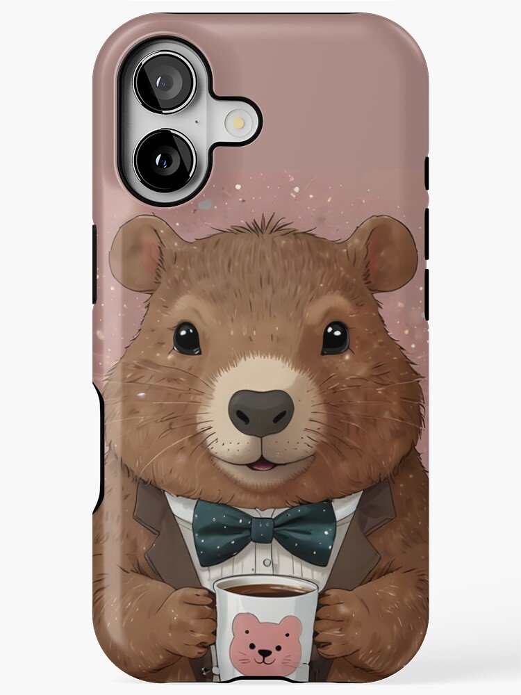 Cute Kawaii Capybara Bow Tie iPhone 17 Case