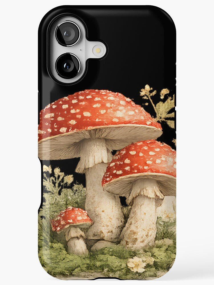 Minimalist Botanical Mushroom Cottagecore Woodland iPhone Case