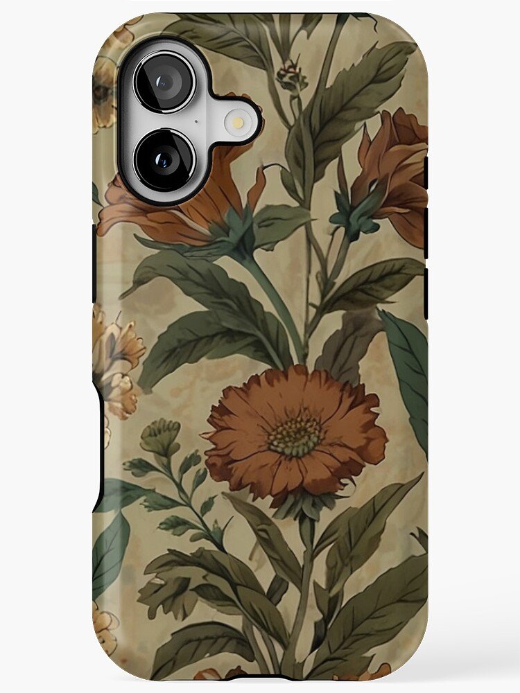 Vintage botanical garden pattern iPhone case