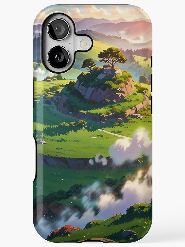 Ghibli-inspired landscape aesthetic iPhone case
