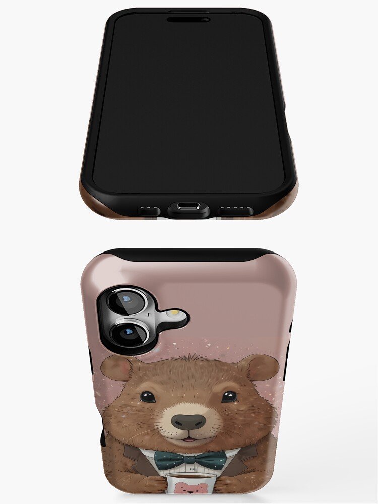 Cute Kawaii Capybara Bow Tie iPhone 17 Case