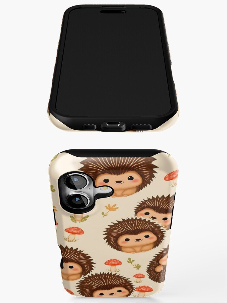Kawaii hedgehog forest pattern iPhone case