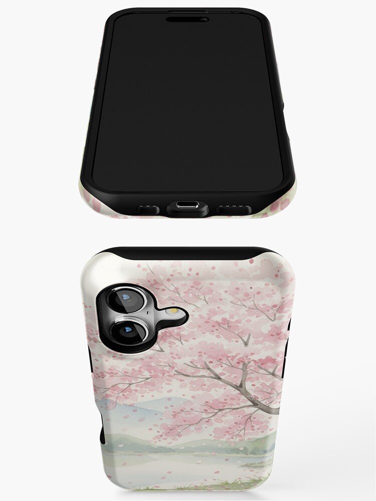 Japanese watercolor cherry blossom iPhone case