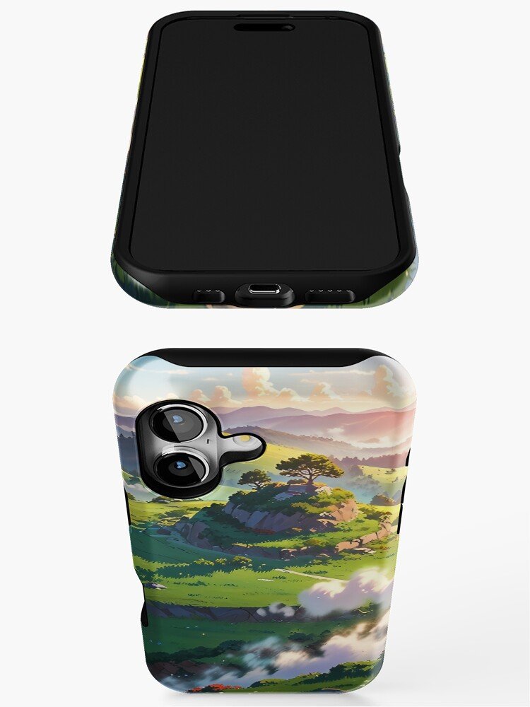 Ghibli-inspired landscape aesthetic iPhone case