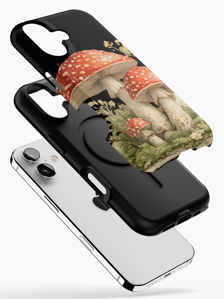 Minimalist Botanical Mushroom Cottagecore Woodland iPhone Case