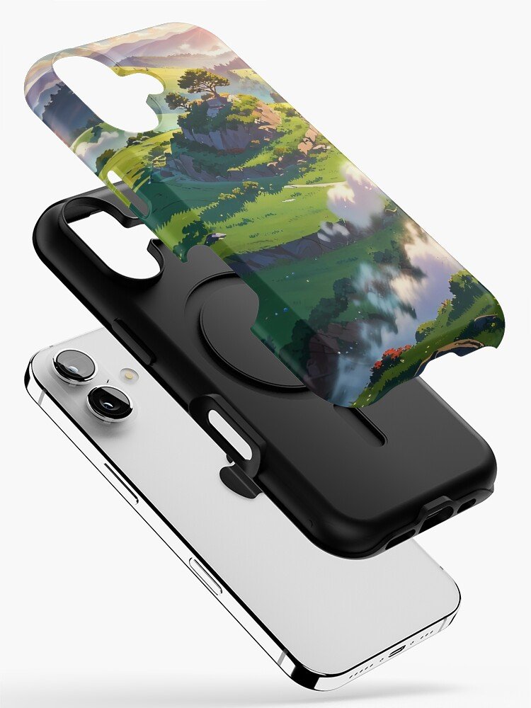 Ghibli-inspired landscape aesthetic iPhone case