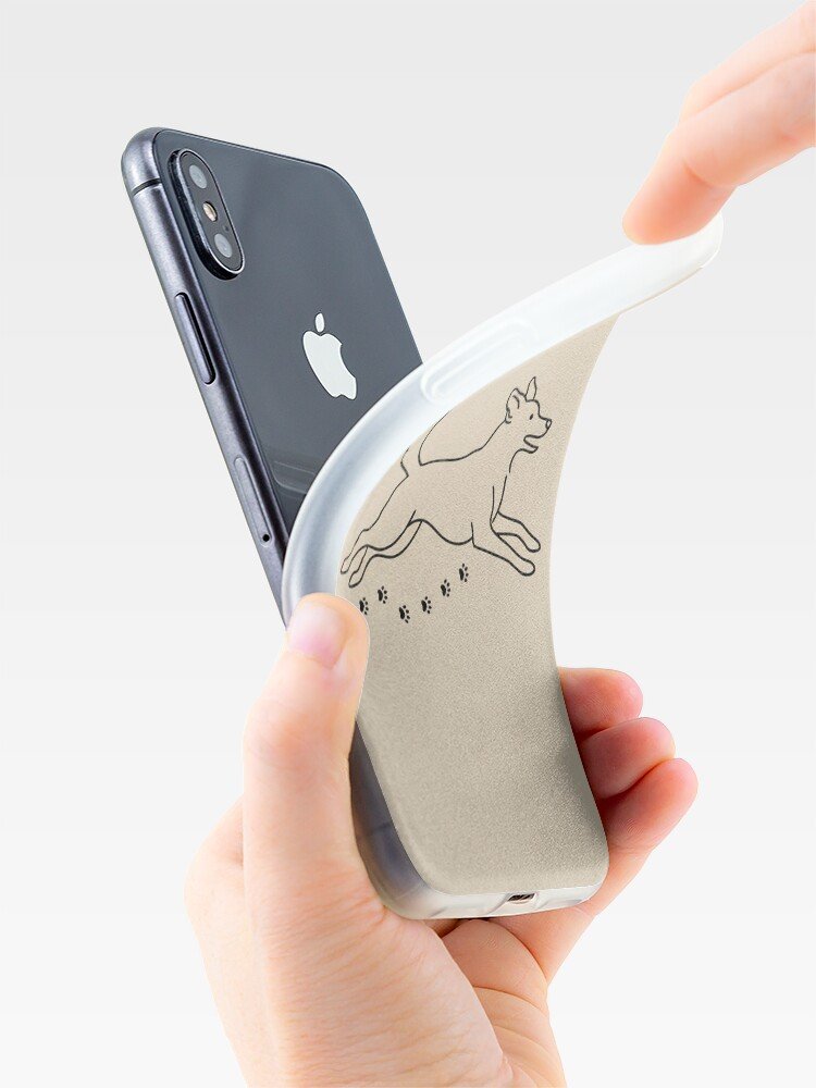 Paws & Pawprints – Minimalist Dog Silhouette iPhone Case
