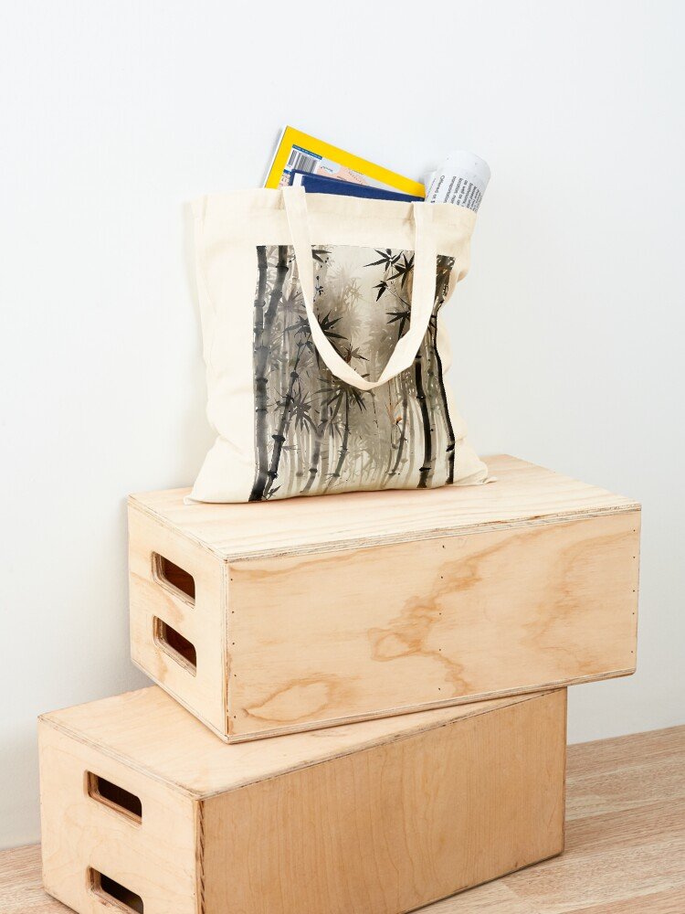 Sumi-e Bamboo Forest – Japanese Minimalist Tote Bag