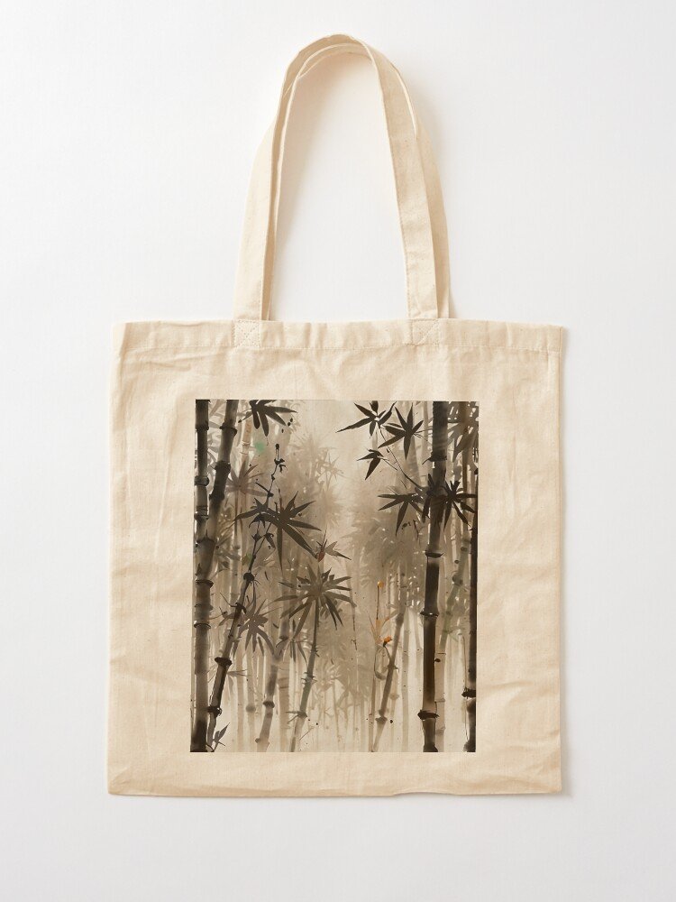 Sumi-e Bamboo Forest – Japanese Minimalist Tote Bag