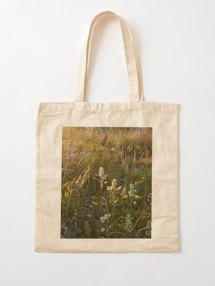 Whispering Meadow – Soft Botanical Nature Tote Bag