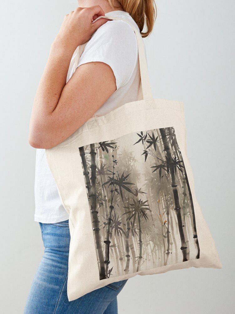 Sumi-e Bamboo Forest – Japanese Minimalist Tote Bag