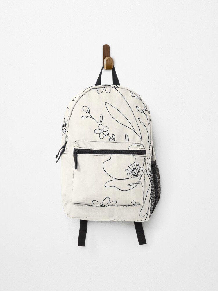 Minimalist Wildflower Line Art Backpack