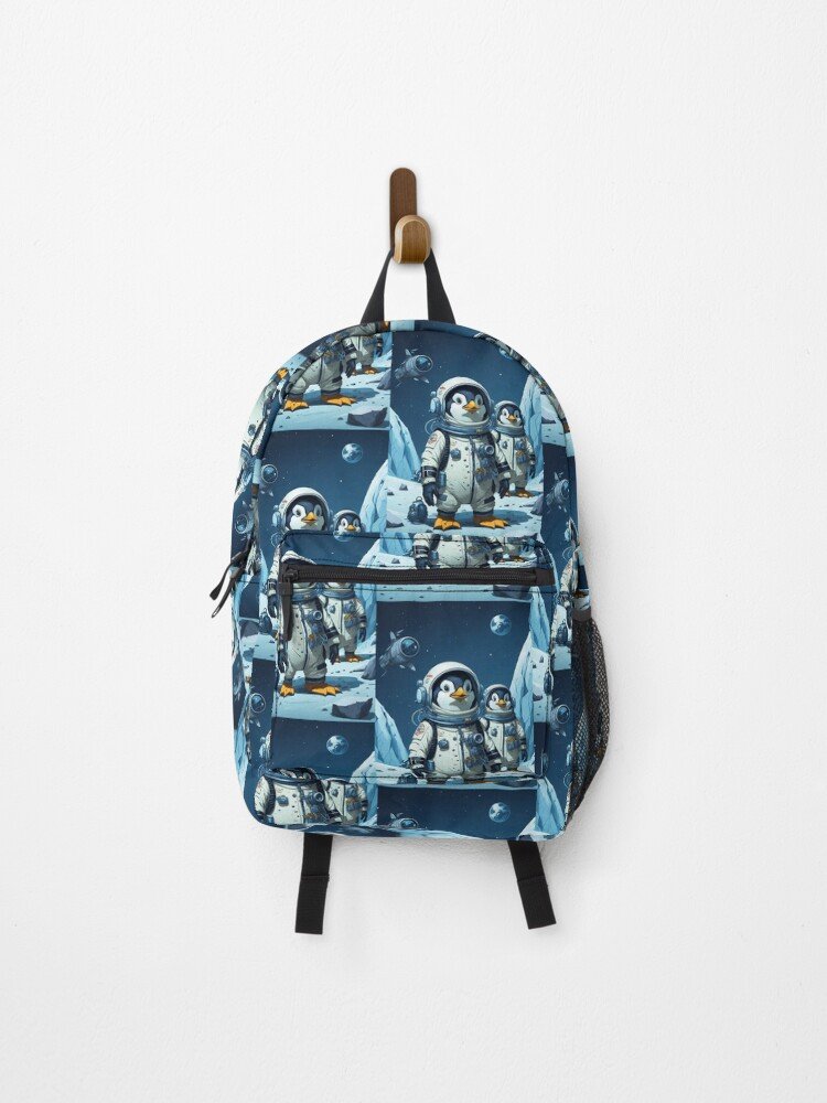 Galactic Chill: Astronaut Penguins Artwork Backpack