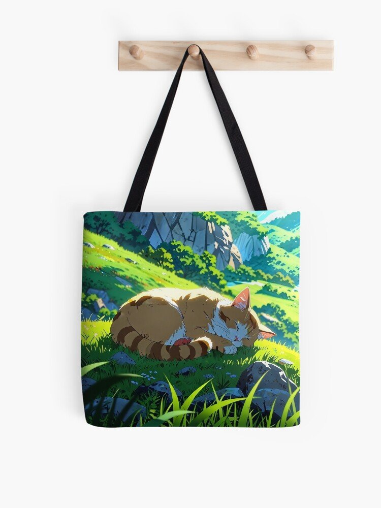 Ghibli Style: Cat Sleeping Tote Bag