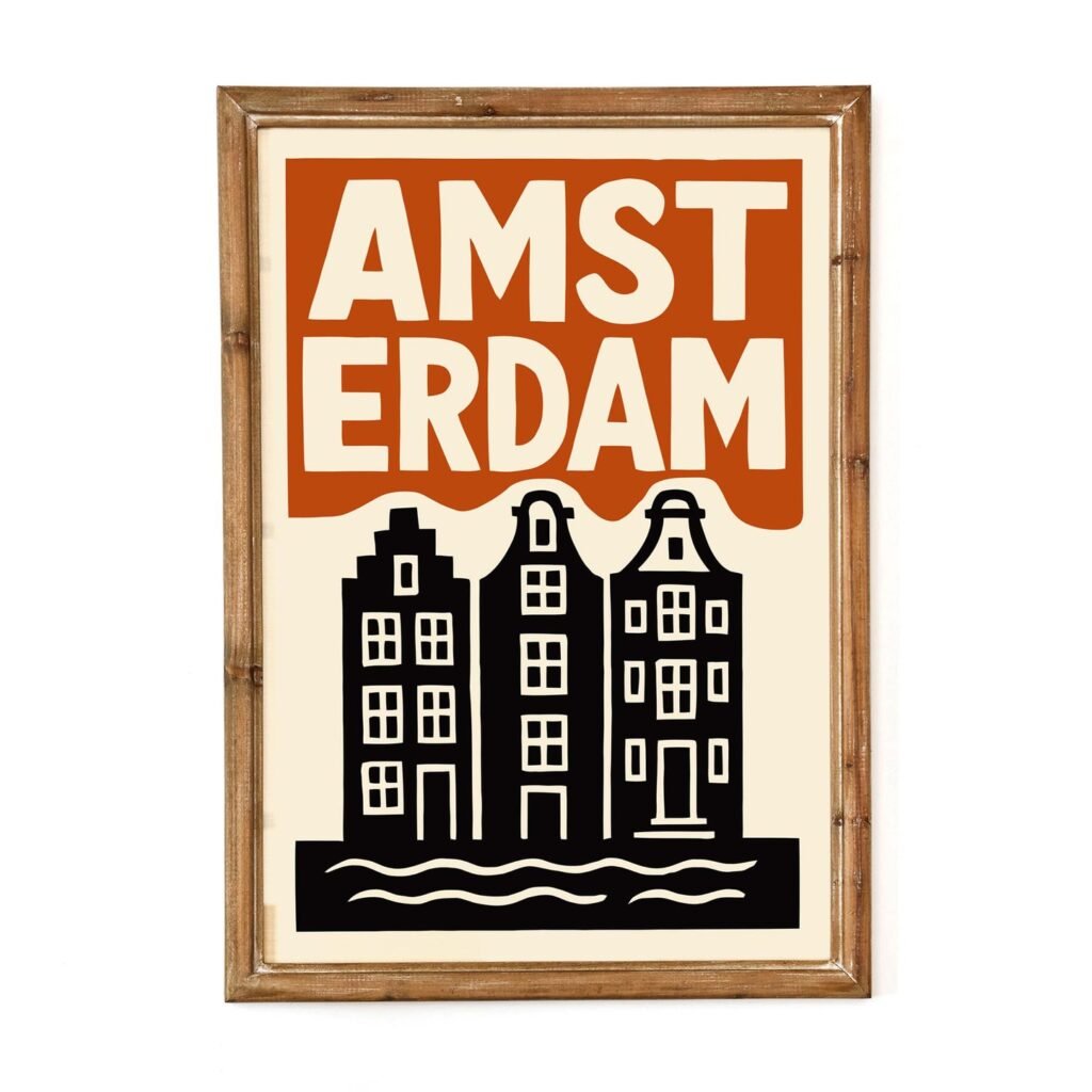 Amsterdam Travel Poster Print