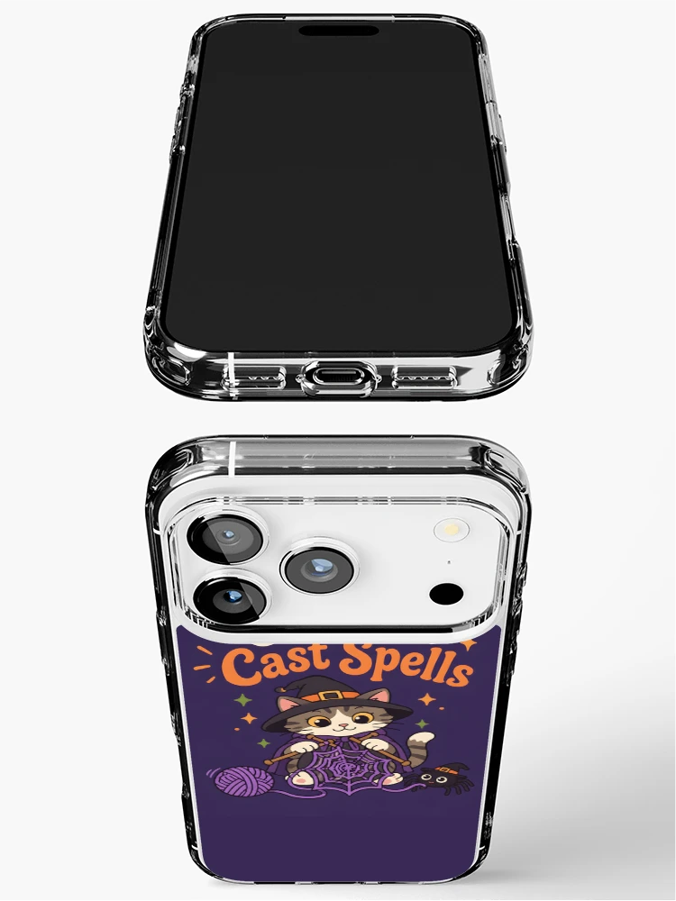Cast On Cast Spells Knitting Witch Cat Halloween iPhone 18 Case