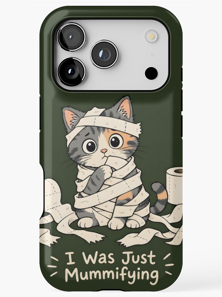 Mummy Cat Toilet Paper Funny Halloween Kitten iPhone Case