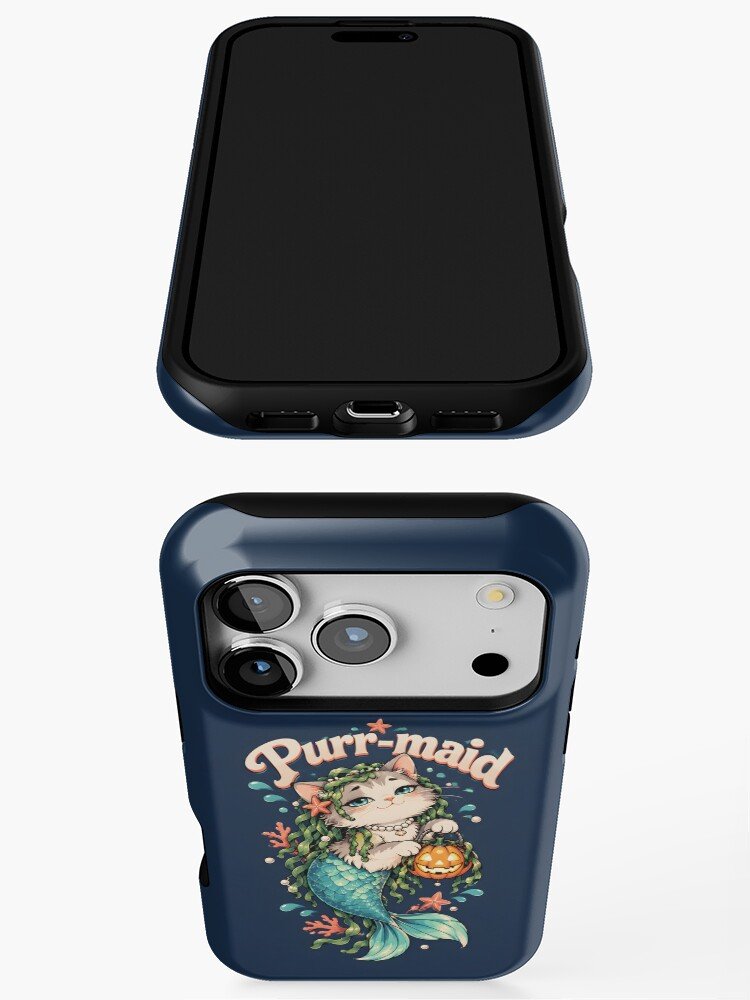 Purr-maid Mermaid Cat Funny Halloween Pun Design iPhone 18 Case