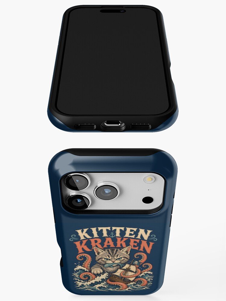 Kitten Kraken Sea Monster Cat Nautical Halloween iPhone Case