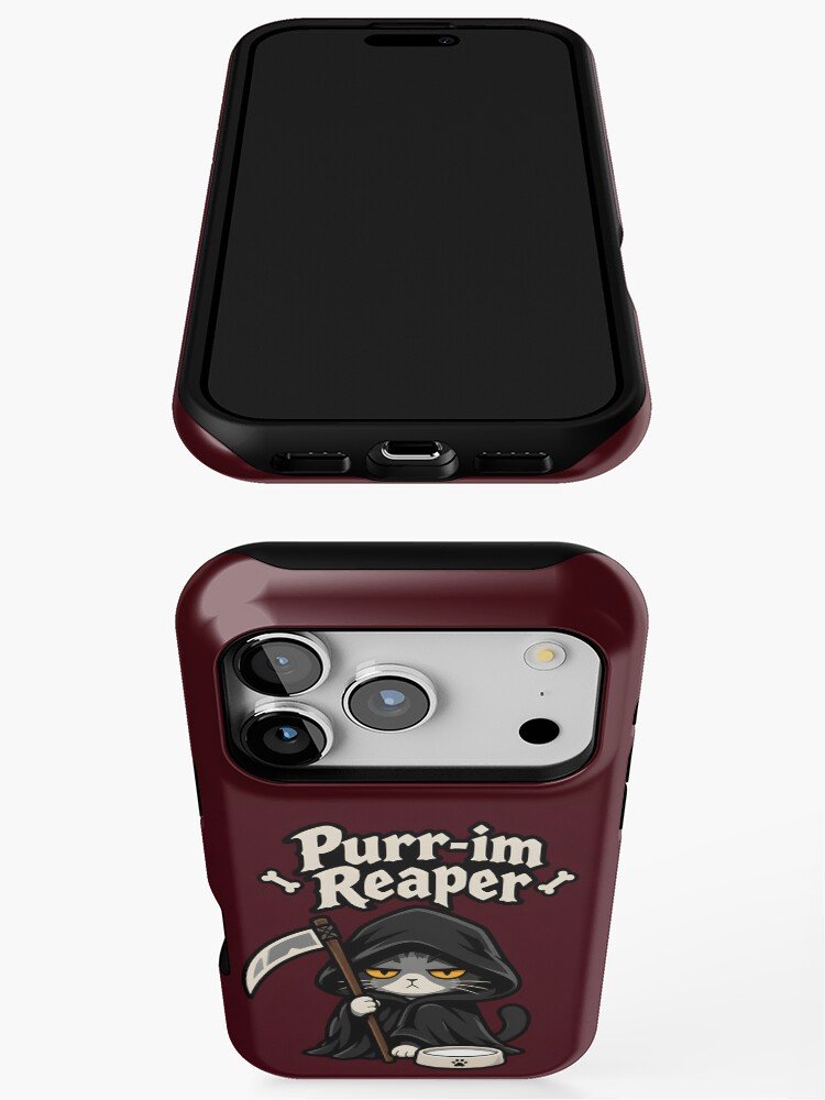 Purr-im Reaper Grim Reaper Cat Funny Halloween iPhone Case