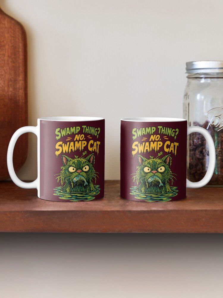 Swamp Monster Cat Funny Creature Feature Halloween Coffee Mug