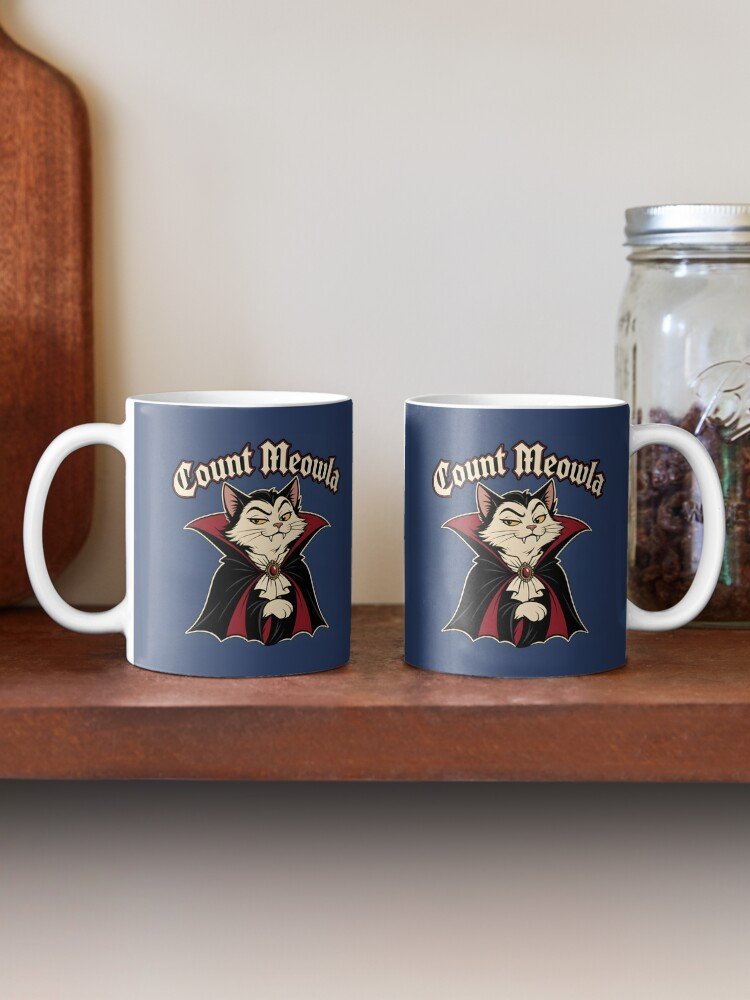 Count Meowla Vampire Cat Funny Halloween Coffee Mug