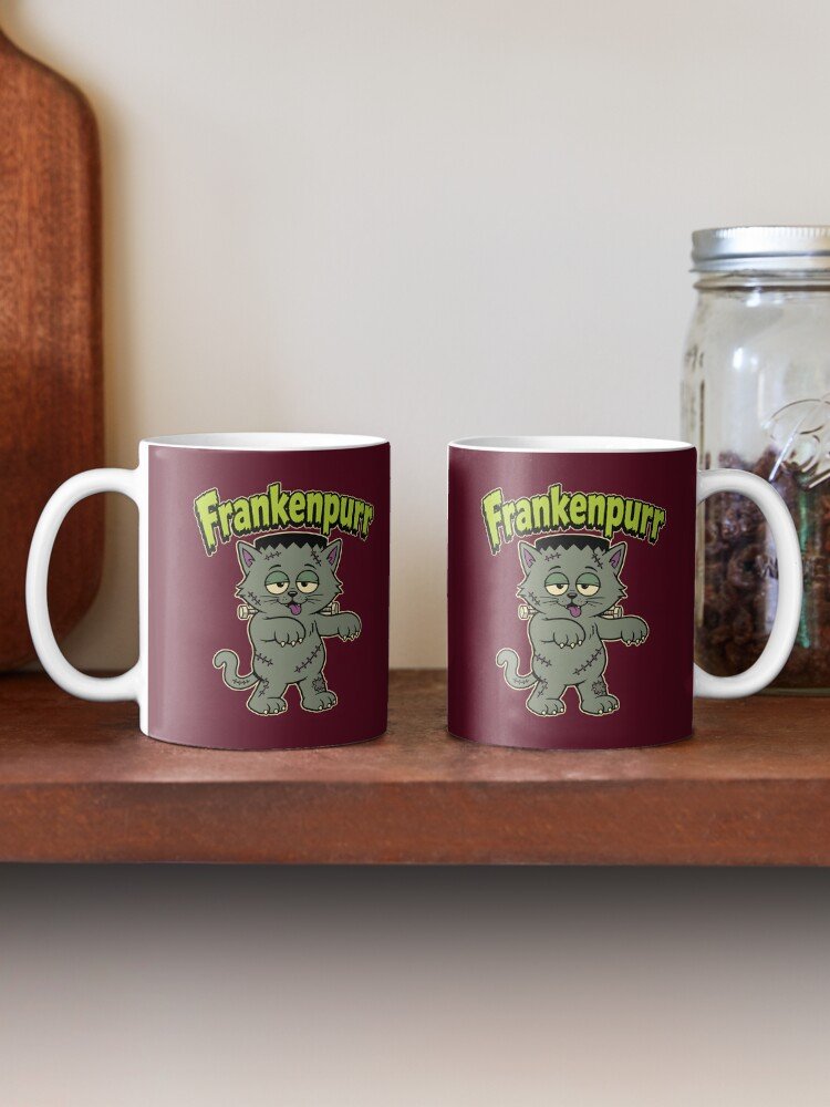 Frankenpurr Frankenstein Cat Funny Halloween Coffee Mug