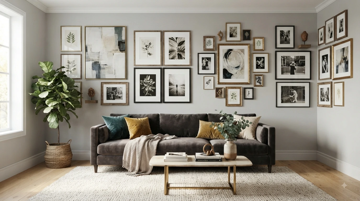 Living Room Gallery Wall Ideas