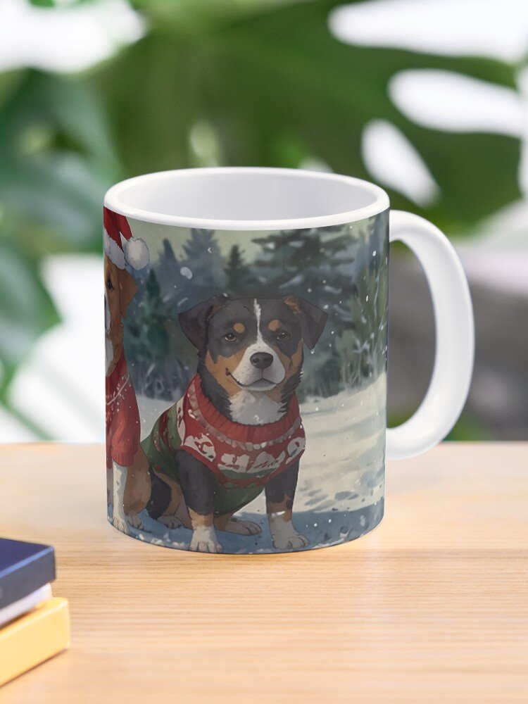 Christmas Dogs in Sweaters Mug