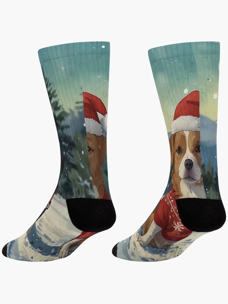 Christmas Dogs in Sweaters Socks