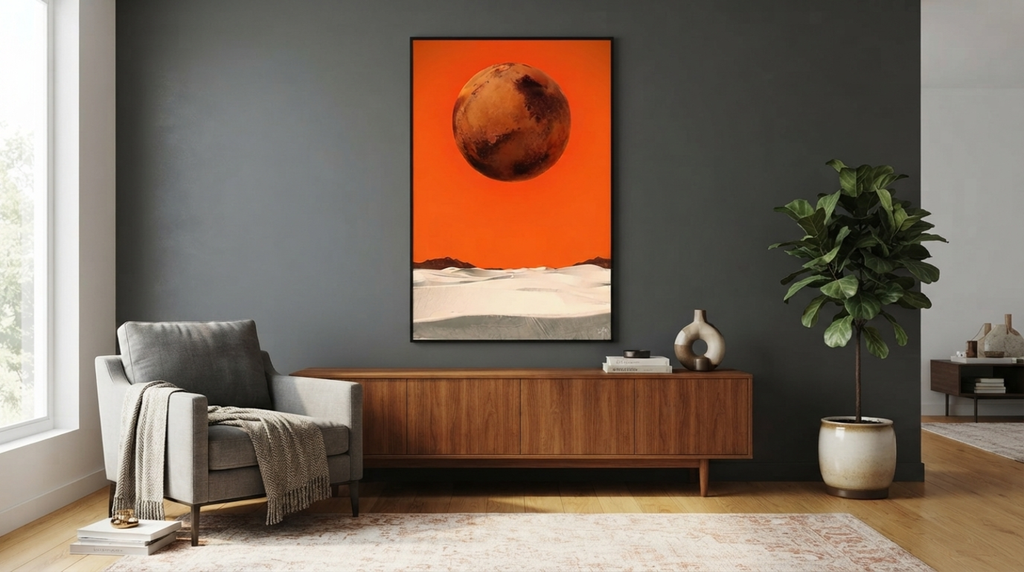 The Road Less Travelled wall art in a living room