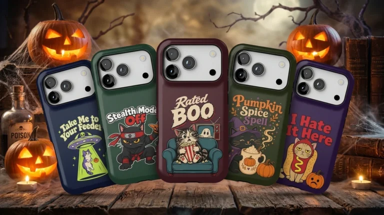 Halloween cat pun iPhone cases